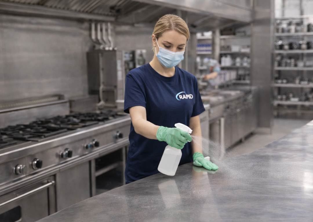 ipari fertőtlenítő takarítás professzionális takarítóval budapesti nagykonyhában